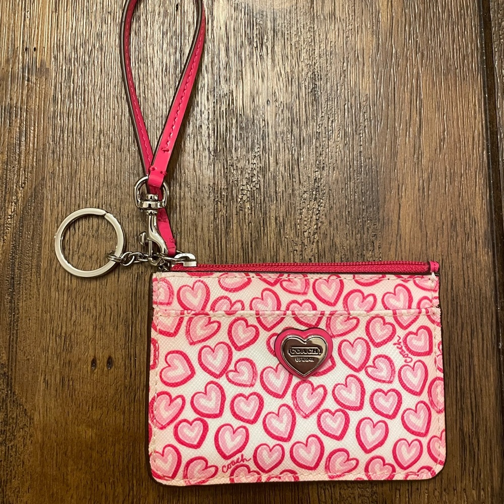 Coach keychain and card holder.